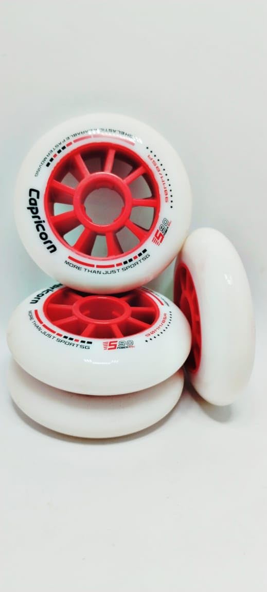 Capricorn Inline Skate Wheels, 90mm, 100mm, 110mm, Set of 8, Red